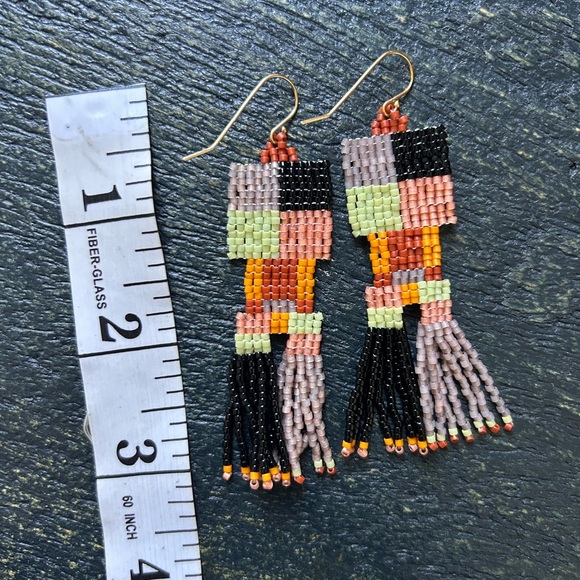 Handmade Beaded earrings - colorful - Picture 2 of 3